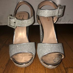 Women’s Silver Glitter Heels